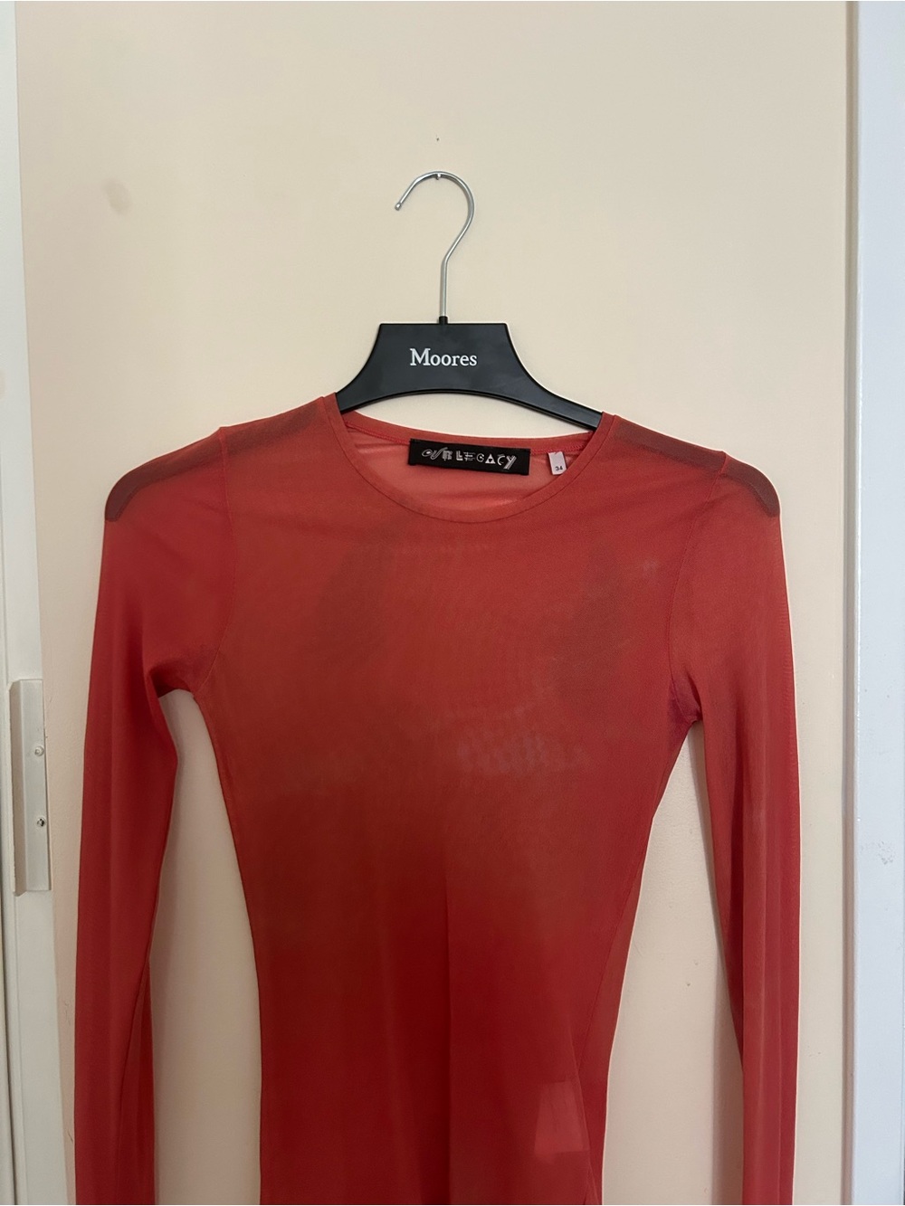 Our Legacy Red Hypnosis Long Sleeve Crew Neck Top